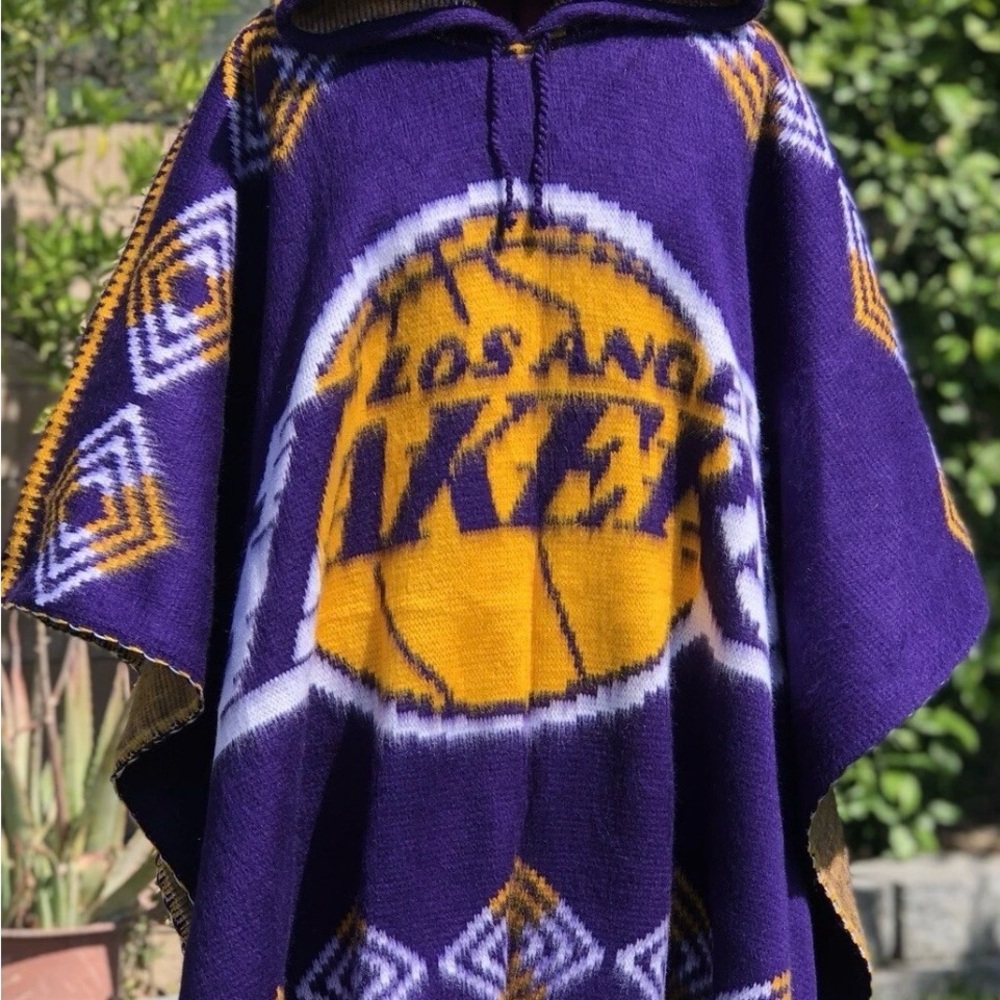 Los Angeles Lakers Purple and Gold Crewneck Sweater Poncho